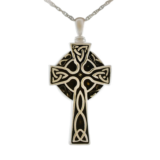 Celtic Cross Stainless Pendant Urn
